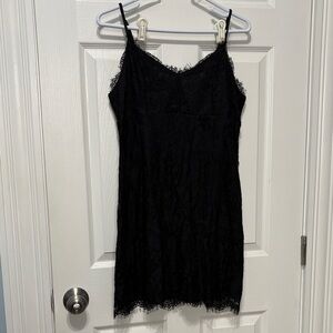 Elegant Black Lace Slip Dress
